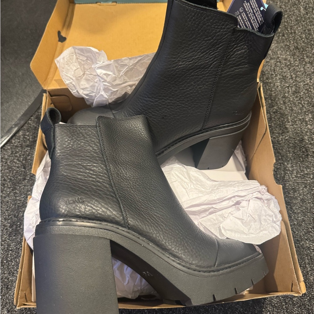 TOMS Teal and Black Shoe Box